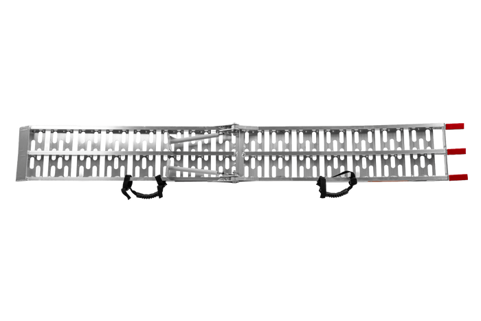 UNITRAILER ALR003 foldbare ramper aluminiumsramper til trailere 221 cm 680 kg med rem og støtte, sæt med 2