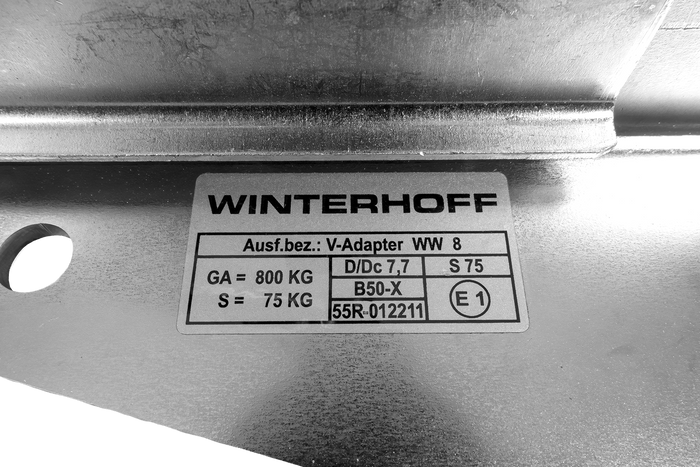 WINTERHOFF WW 8-G+V kuglekoblingsadapter til 800 kg trailer med V-trækstang