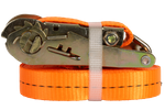 Sæt med fire UNITRAILER 8m/25mm/1t orange transportbånd med strammer