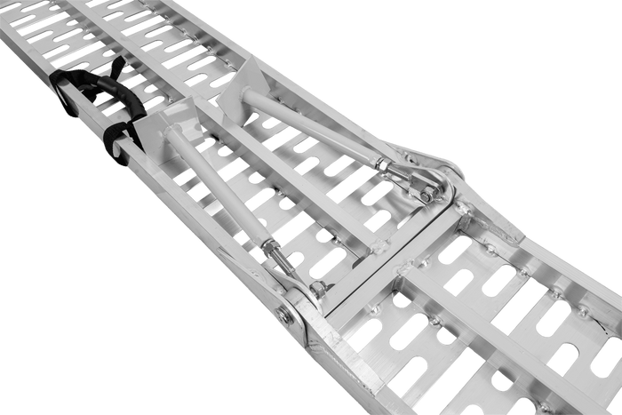 UNITRAILER ALR003 foldbare ramper aluminiumsramper til trailere 221 cm 680 kg med rem og støtte, sæt med 2