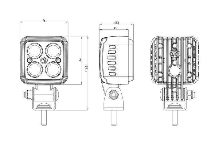 WAŚ 2243 W267 LED sikkerhedslampe, blå advarselslampe