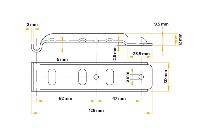 Sideanhængertræk med lås UNITRAILER BV 10-1+BVG 10-B komplet trailersidelukning