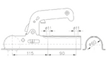 CHOOYO JD.00.53.006 kuglekobling til 800 kg trailer med 60 mm rørformet trækstang