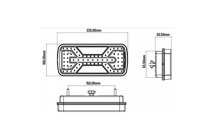 KAMAR X-SPIDER L2430+L2431 baglygter bajonet 5PIN 7 funktioner venstre+højre