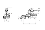 KNOTT K35-A kuglekobling til en 3500 kg trailer med en 50 mm rørtrækstang, støbejern