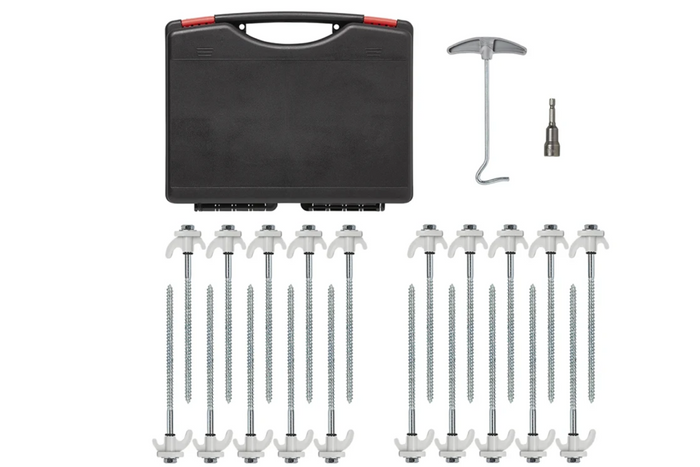 Sæt med indskruningsteltpløkker til ProPlus 365014 metalpløkker med krog 20x20cm