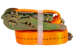 Sæt med fire UNITRAILER 6m/25mm/1t orange transportbånd med strammer