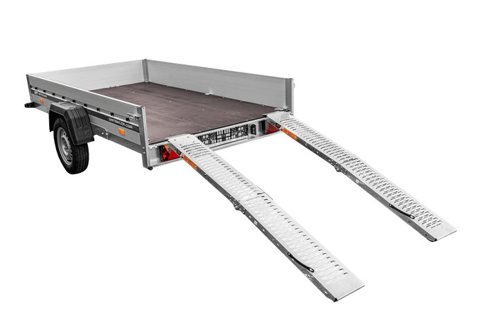 UNITRAILER ALR004B foldbare ramper stål køreramper til trailere 190cm 400kg sæt med 2