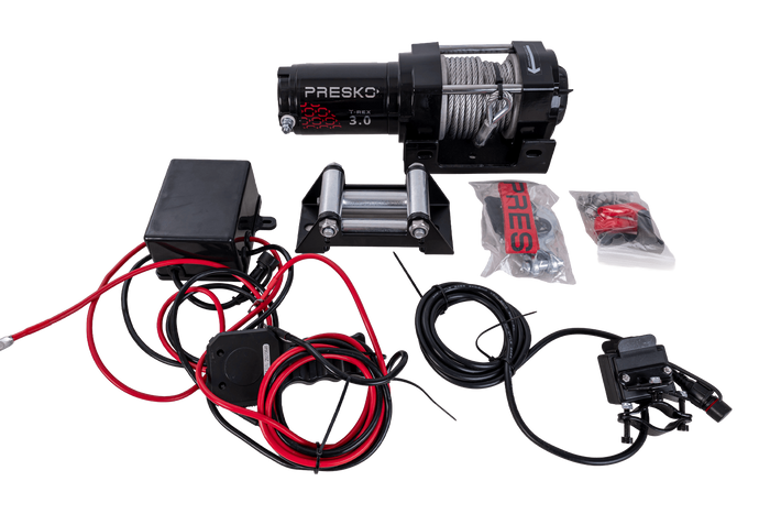 Elektrisk spil til trailer PRESKO T-REX 3.0 12V 1360kg med 11m stålkabel