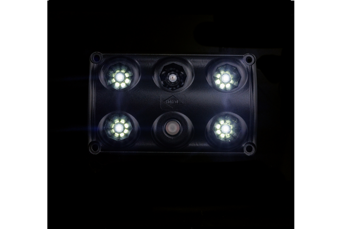 HORPOL LWD2157/CZ LED 900lm sort billampe med kontakt og rød diode