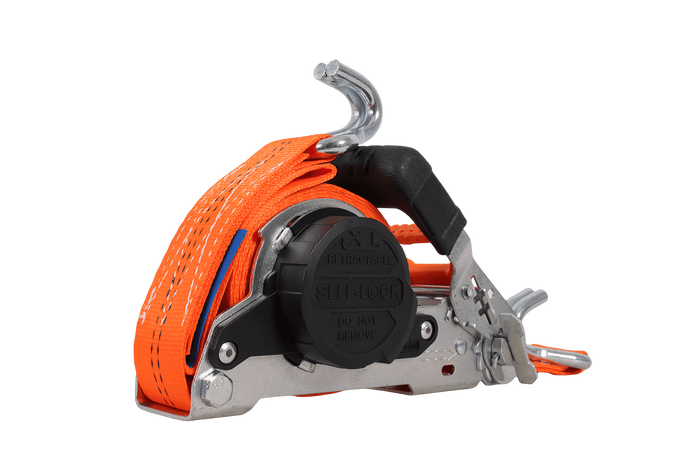 FASTY automatisk tilbagetrækkende transportbånd 5m/35mm/1t orange