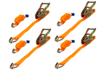 Sæt med fire UNITRAILER 12m/25mm/1t orange transportbånd med strammer