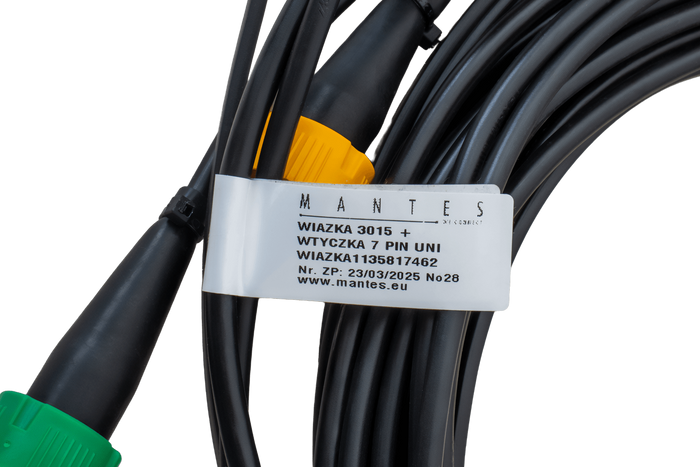MANTES el-installation, trailer sele, 5m, 7-pins stik, 2x 5-pins bajonetter