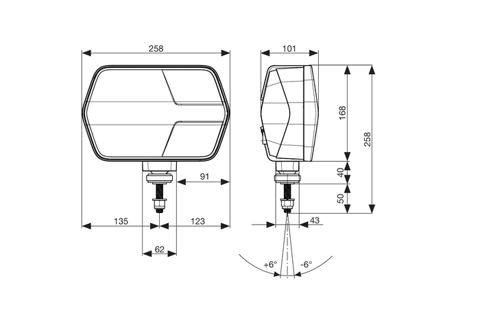 ASPÖCK LuxLED II LED forlygte 7 funktioner 6-benet DEUTSCH DT06-6S venstre