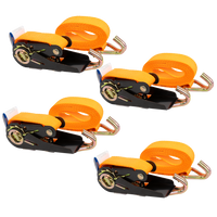 Sæt med fire KAMAR 3m/25mm/0.8t orange transportbånd med strammer