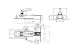 KNOTT K7.5-H+KZE7.5 kuglekobling til en 750 kg trailer med V-trækstang